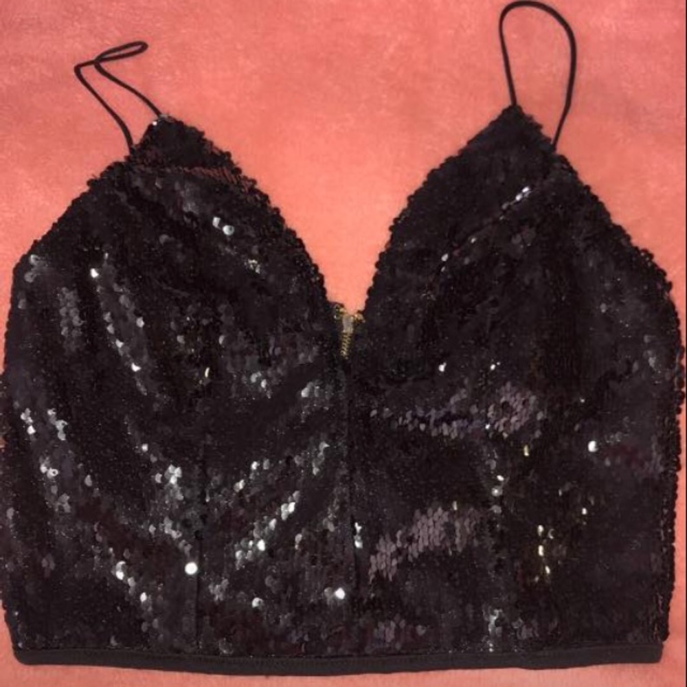 sequin crop top